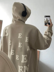 Men’s Alphabet Graphic Pullover Hoodie Sweatshirts & Hoodies L