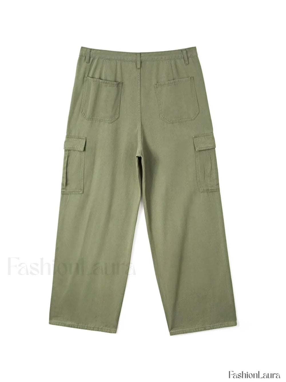 Men’s Cargo Pocket Patched Straight Leg Jeans loose jeans