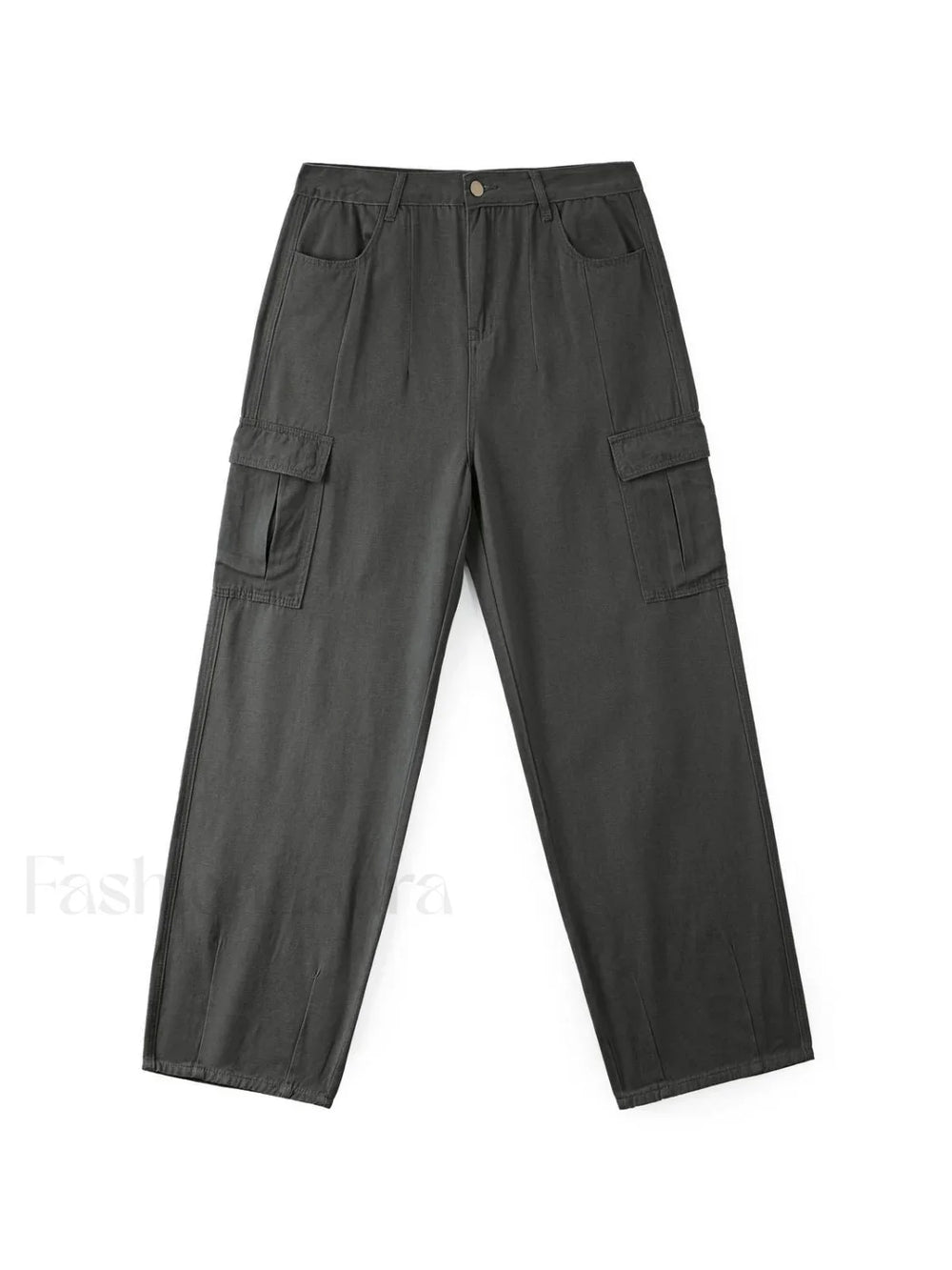 Men’s Cargo Pocket Patched Straight Leg Jeans loose jeans