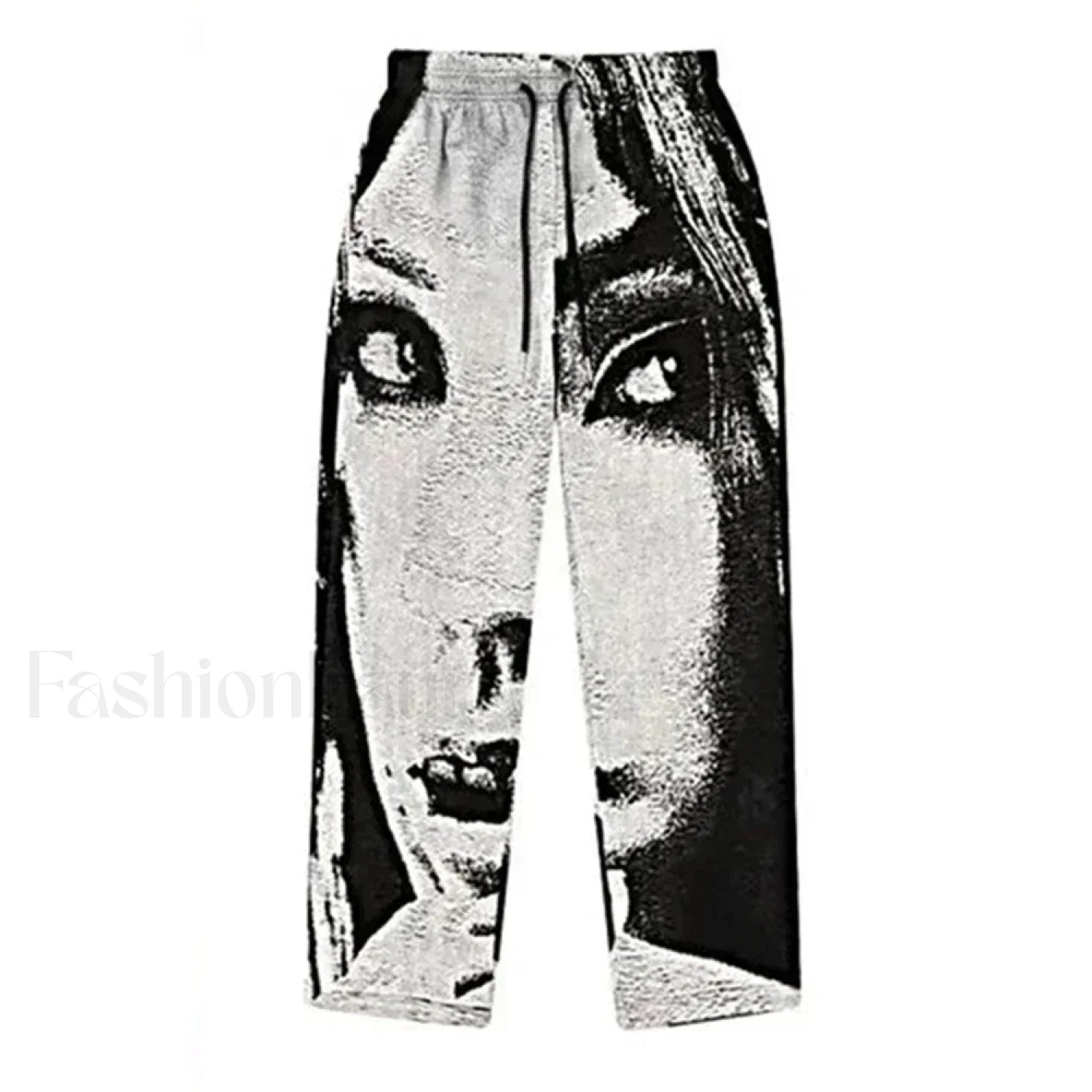 Men’s Casual Dark Gothic Basketball Pants with Human Face Design S / Grey