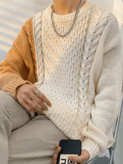 Men’s Color Block Cable Knit Sweater Sweaters