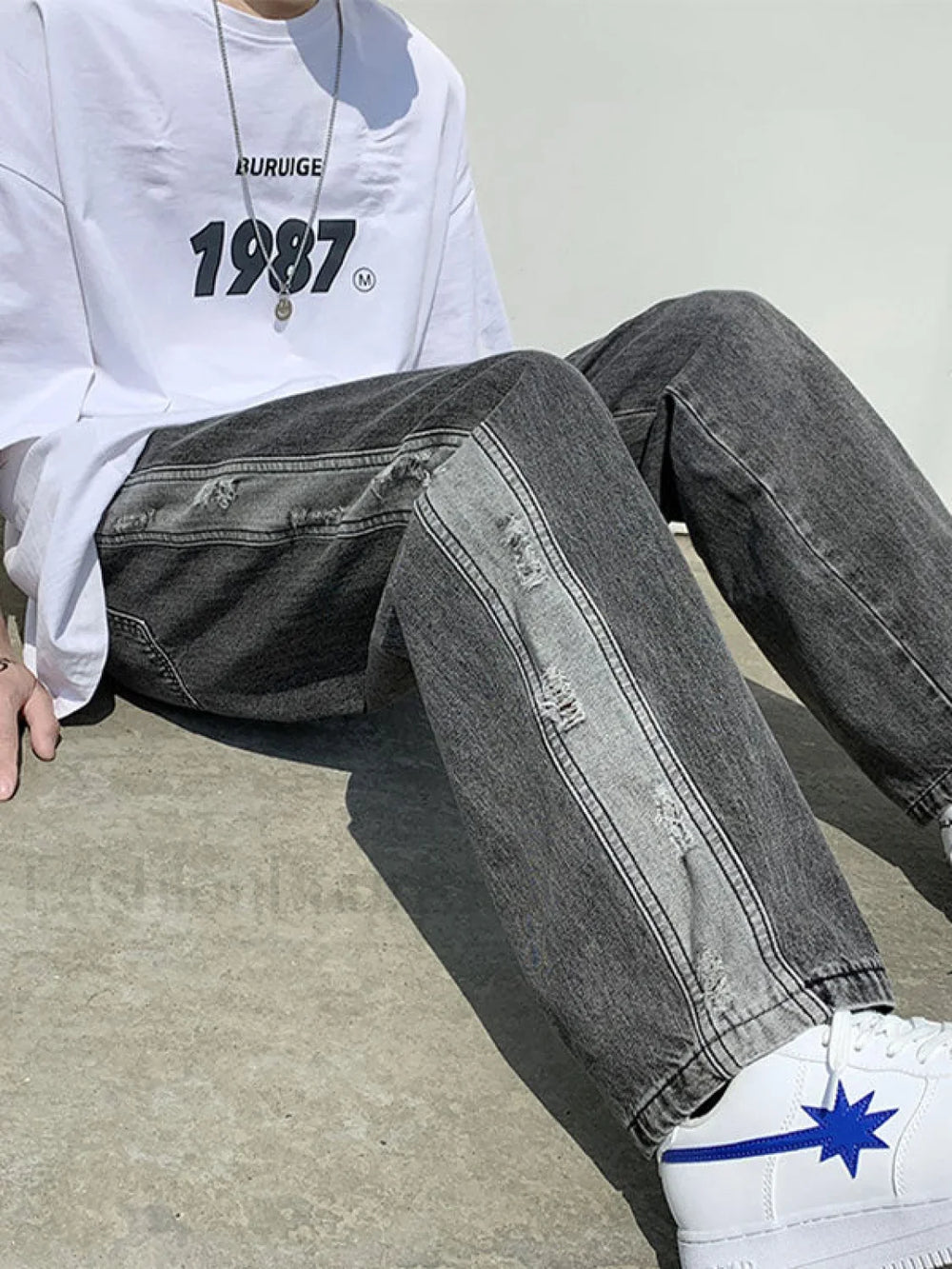 Men’s Colorblock Straight Jeans Jeans