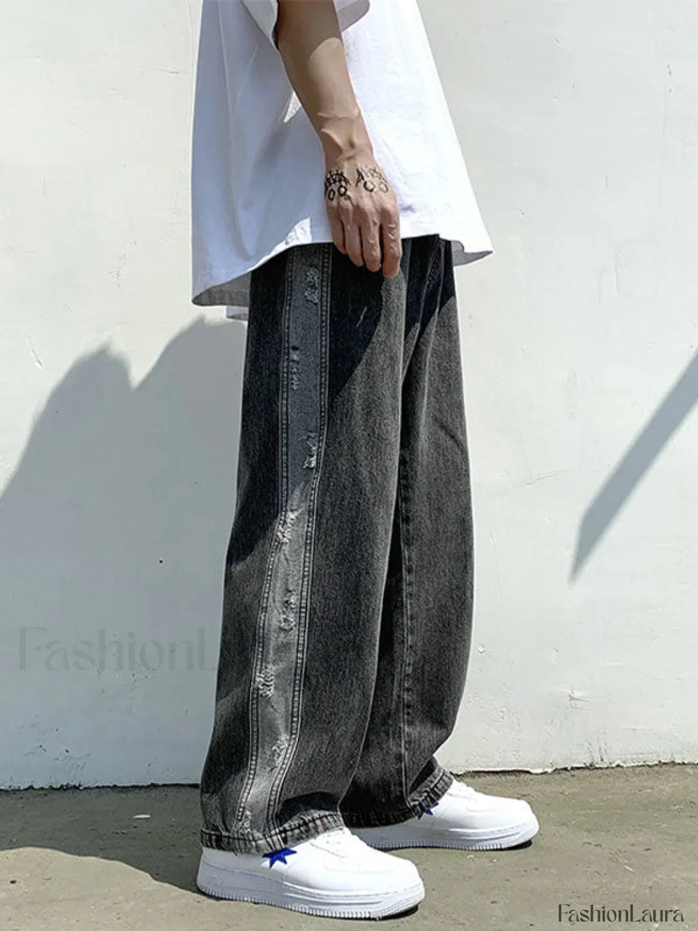 Men’s Colorblock Straight Jeans Black / XL Jeans