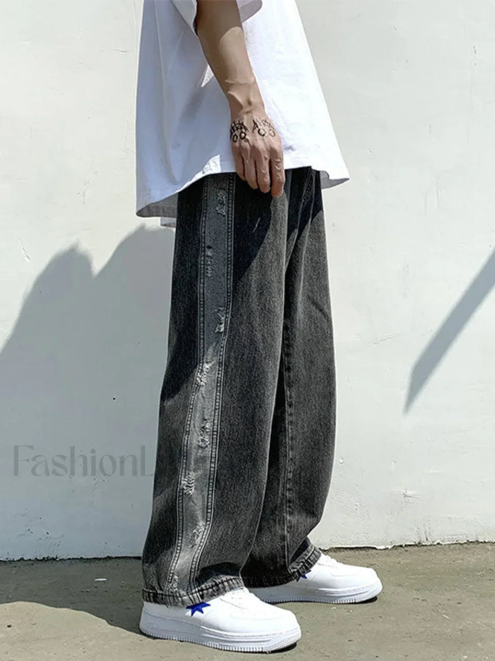 Men’s Colorblock Straight Jeans Black / XL Jeans