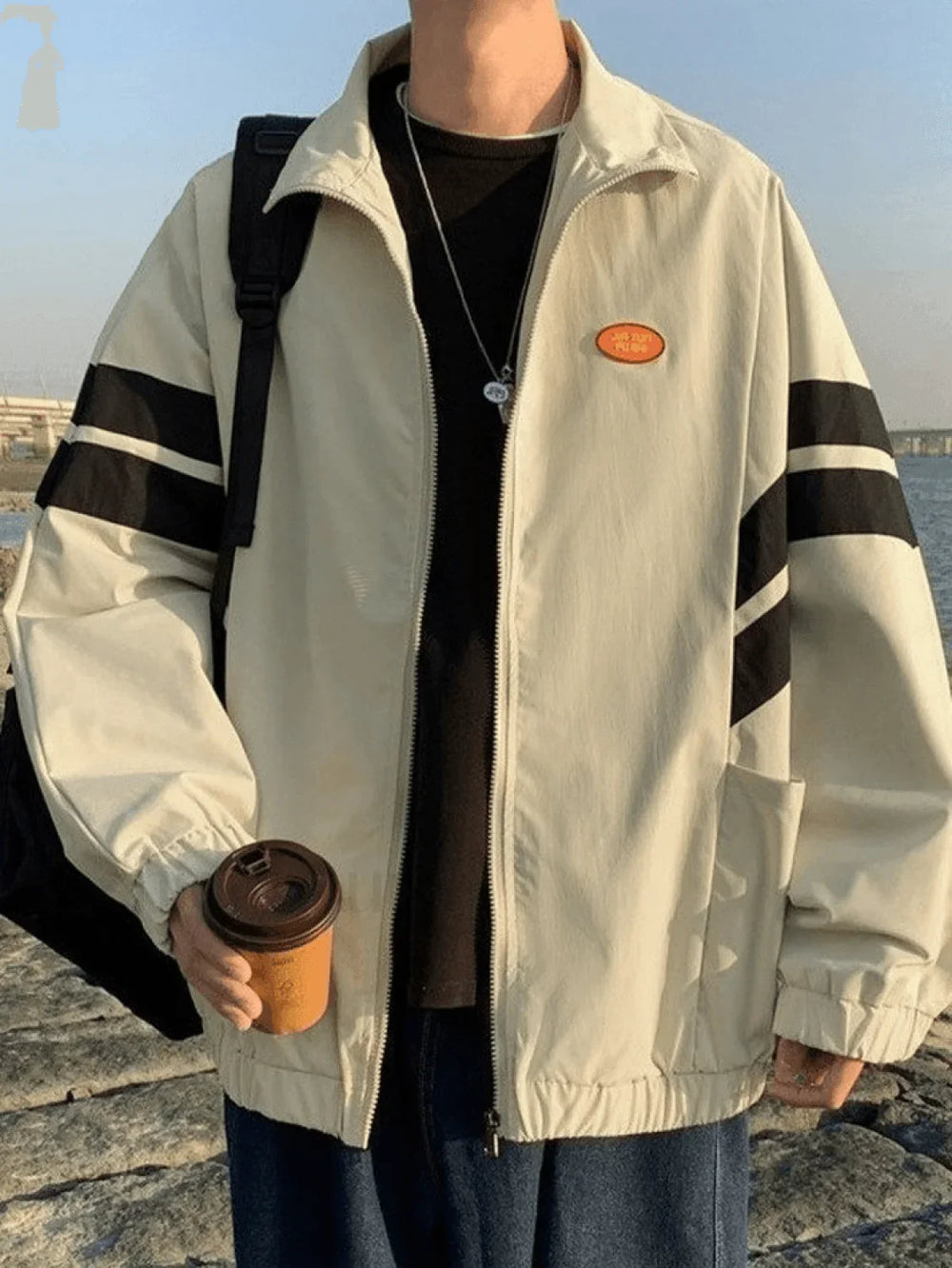 Men’s Contrast Striped Zip Up Jacket Jackets