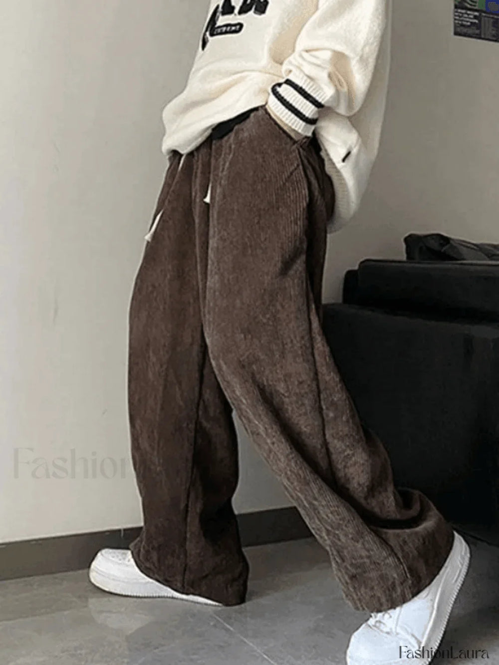 Men’s Corduroy Solid Casual Pants Pants