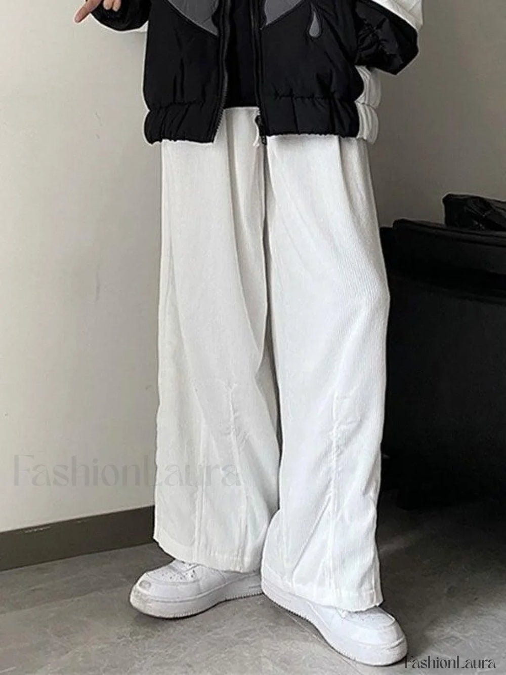 Men’s Corduroy Solid Casual Pants White / M Pants