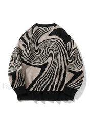 Men’s Crew Neck Jacquard Knit Sweater Sweaters