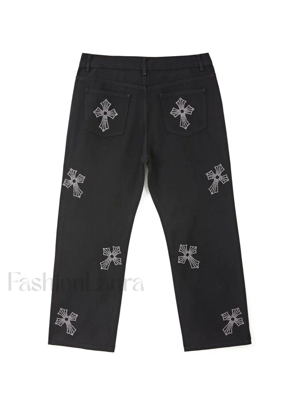 Men’s Cross Rhinestone Loose Fit Jeans Slim jeans