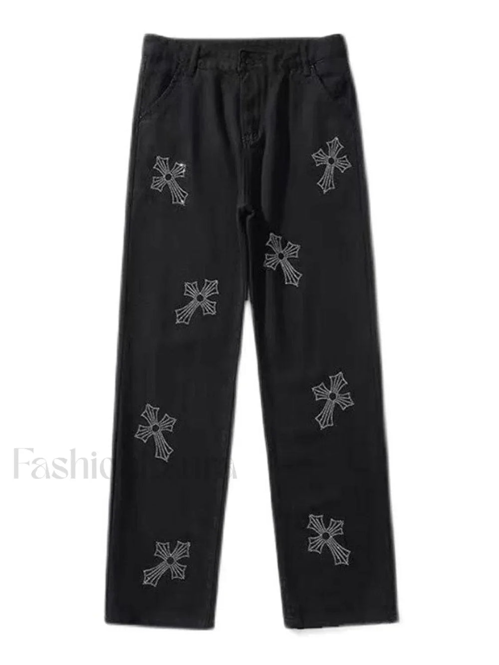 Men’s Cross Rhinestone Loose Fit Jeans Slim jeans