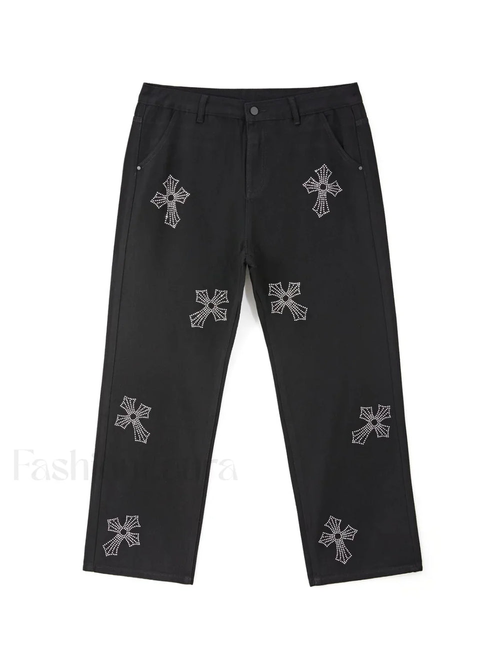 Men’s Cross Rhinestone Loose Fit Jeans Slim jeans