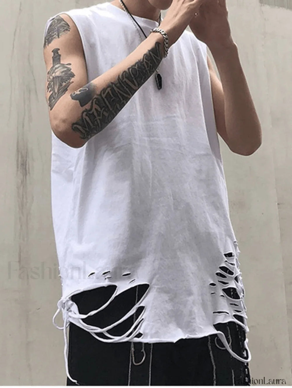 Men’s Distressed Vest Tops&Tees