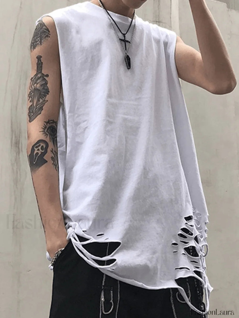 Men’s Distressed Vest Tops&Tees