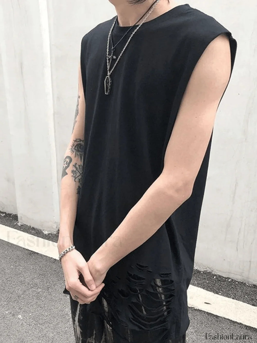 Men’s Distressed Vest Tops&Tees