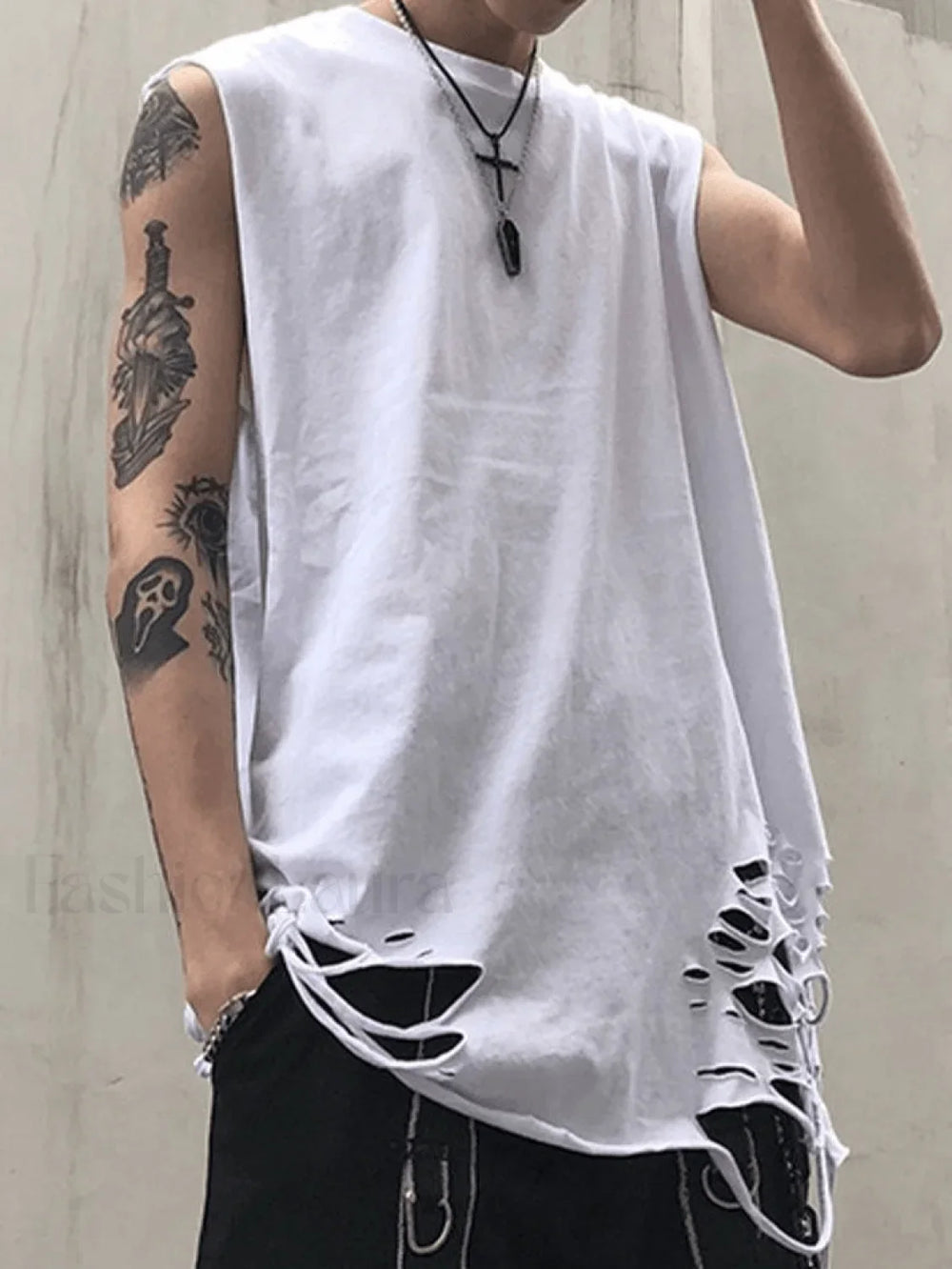 Men’s Distressed Vest Tops&Tees
