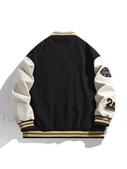 Men’s Embroidery Button Up Varsity Jacket Jackets