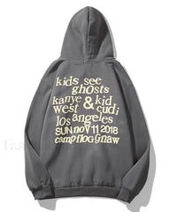 Men’s Graffiti Letter Print Hoodie Gray / S Sweatshirts & Hoodies L