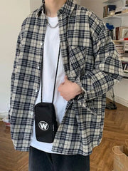 Men’s Long Sleeve Checkered Shirt Shirts