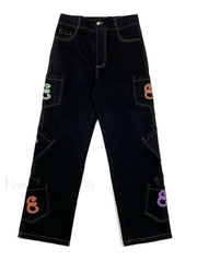 Men’s Multi Pocket Printed Cargo Jeans Jeans