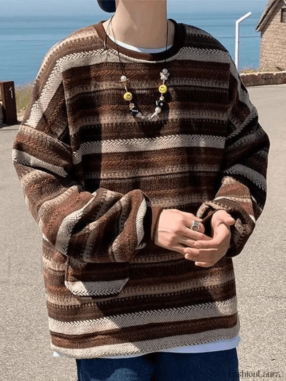 Men’s Pocket Striped Knit Sweater Sweaters