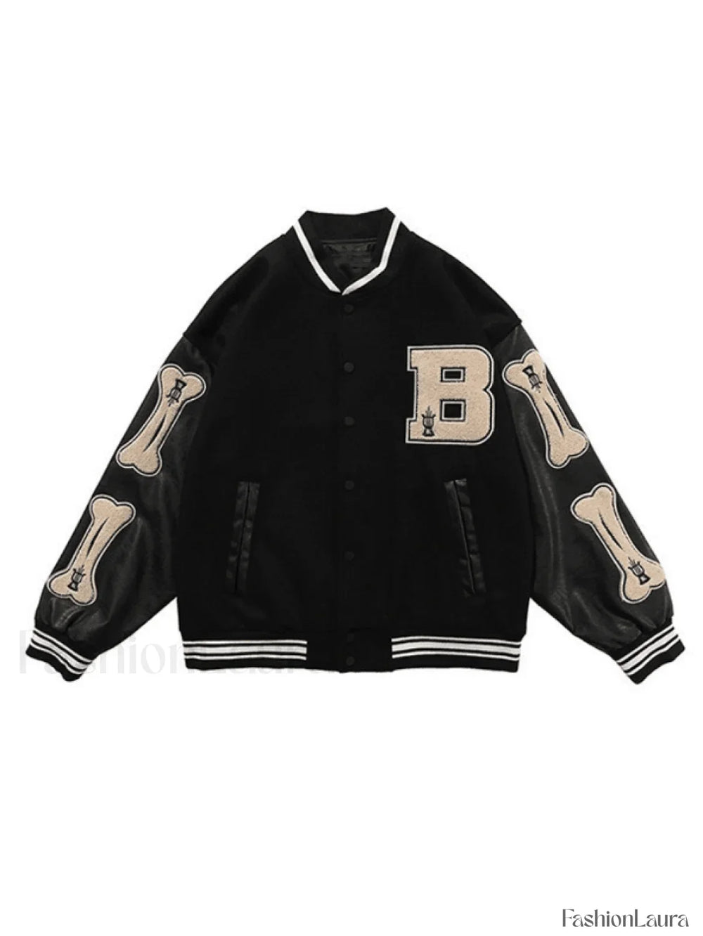 Men’s Toweling Embroidered Varsity Jacket Black / M Jackets