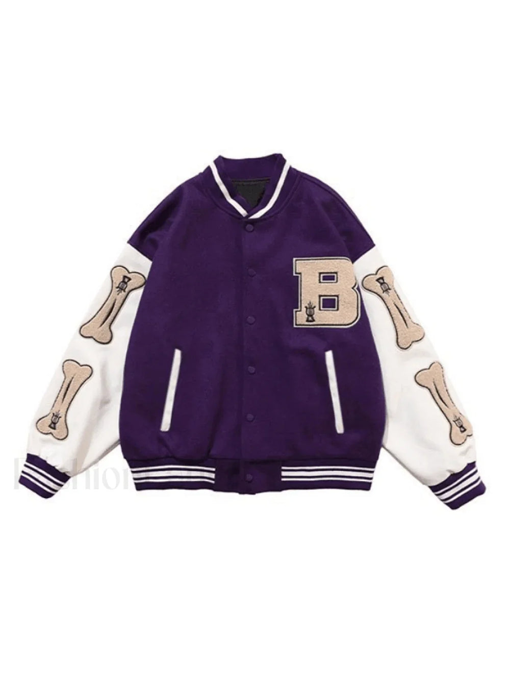 Men’s Toweling Embroidered Varsity Jacket Purple / M Jackets