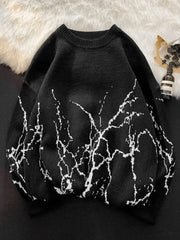 Men’s Vintage Jacquard Long Sleeve Knit Sweater Black / M Sweaters