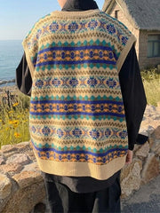 Men’s Vintage Jacquard Sweater Vest Sweaters
