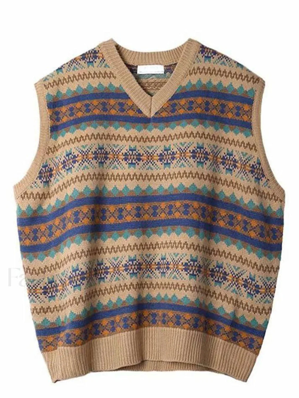 Men’s Vintage Jacquard Sweater Vest Sweaters