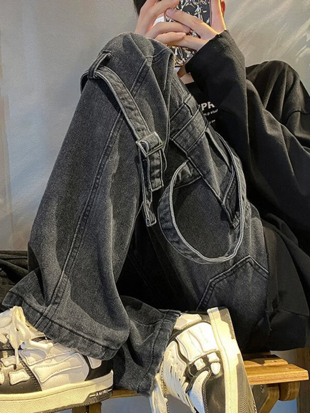 Men’s Vintage Straight Leg Cargo Jeans loose jeans