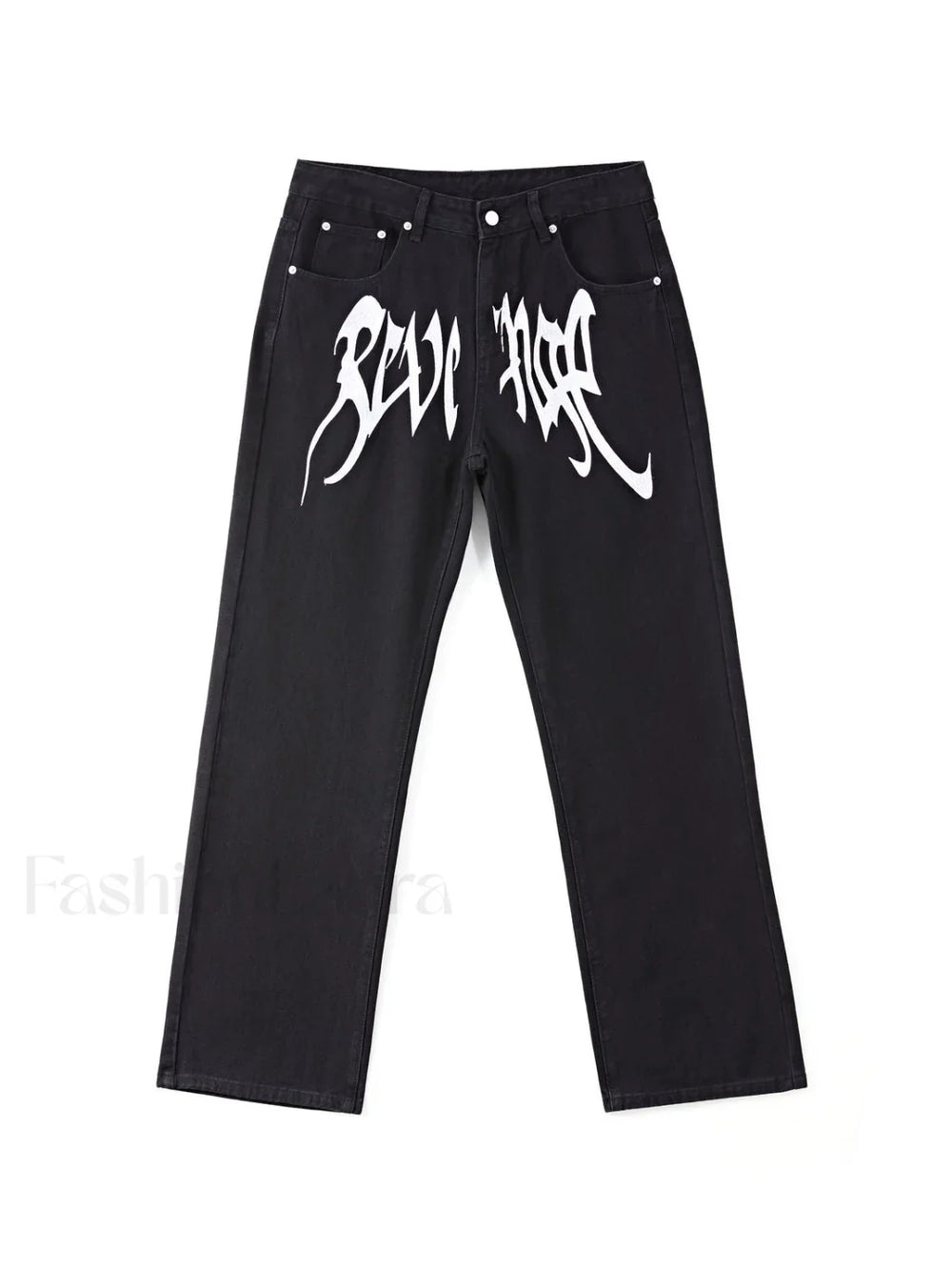 Men’s Washed Revenge Straight Leg Jeans loose jeans