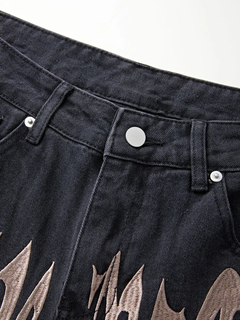 Men’s Washed Revenge Straight Leg Jeans loose jeans