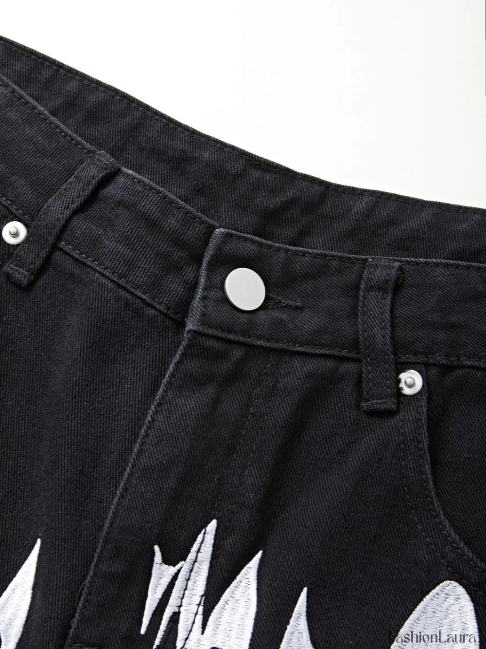 Men’s Washed Revenge Straight Leg Jeans loose jeans