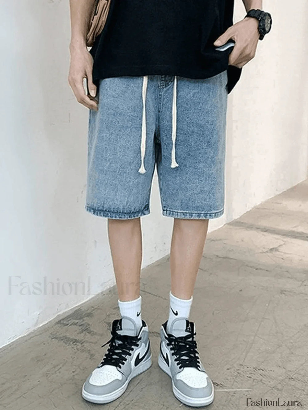 Men’s Washed Skate Denim Shorts Shorts