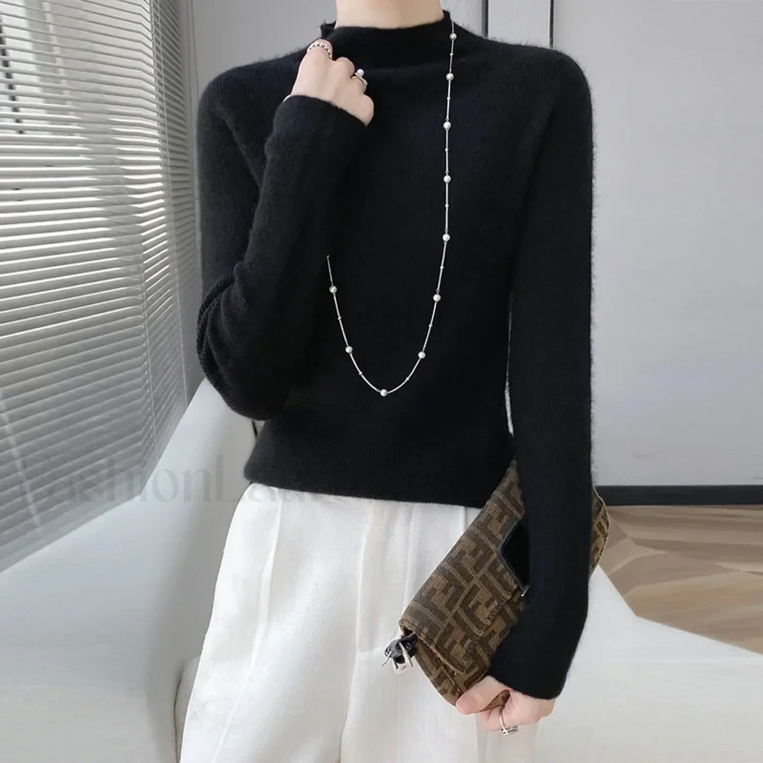 Merino Women's Half-Neck Pullover Slim Knit Bottoming Long Sleeve Cashmere Sweater