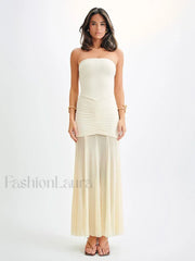 Mesh Double Layer Maxi Dress