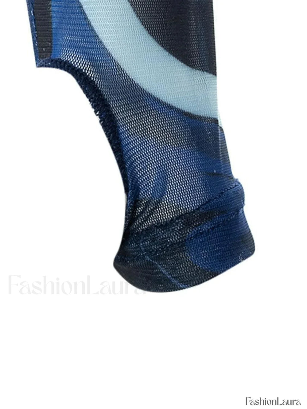 Mesh Long Sleeve Marble Print Crop Top Tops&Tees