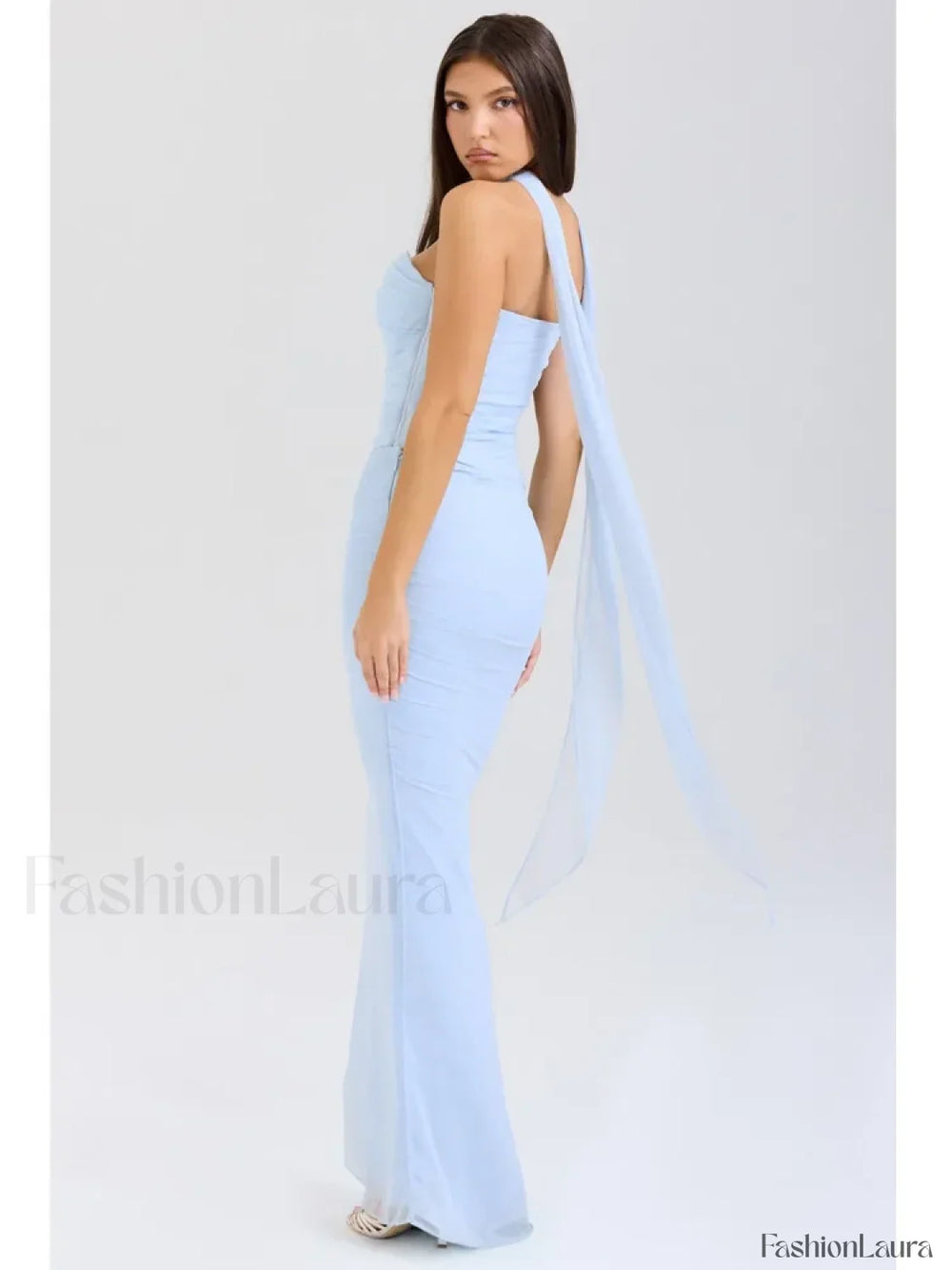 Mesh Patchwork Two Piece Maxi Dress