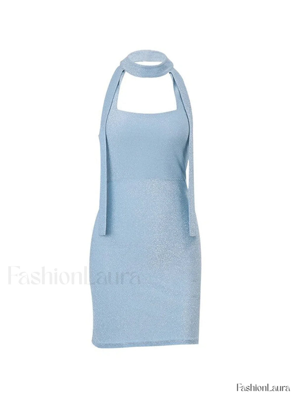 Metallic Halter Bodycon Mini Dress Mini Dresses