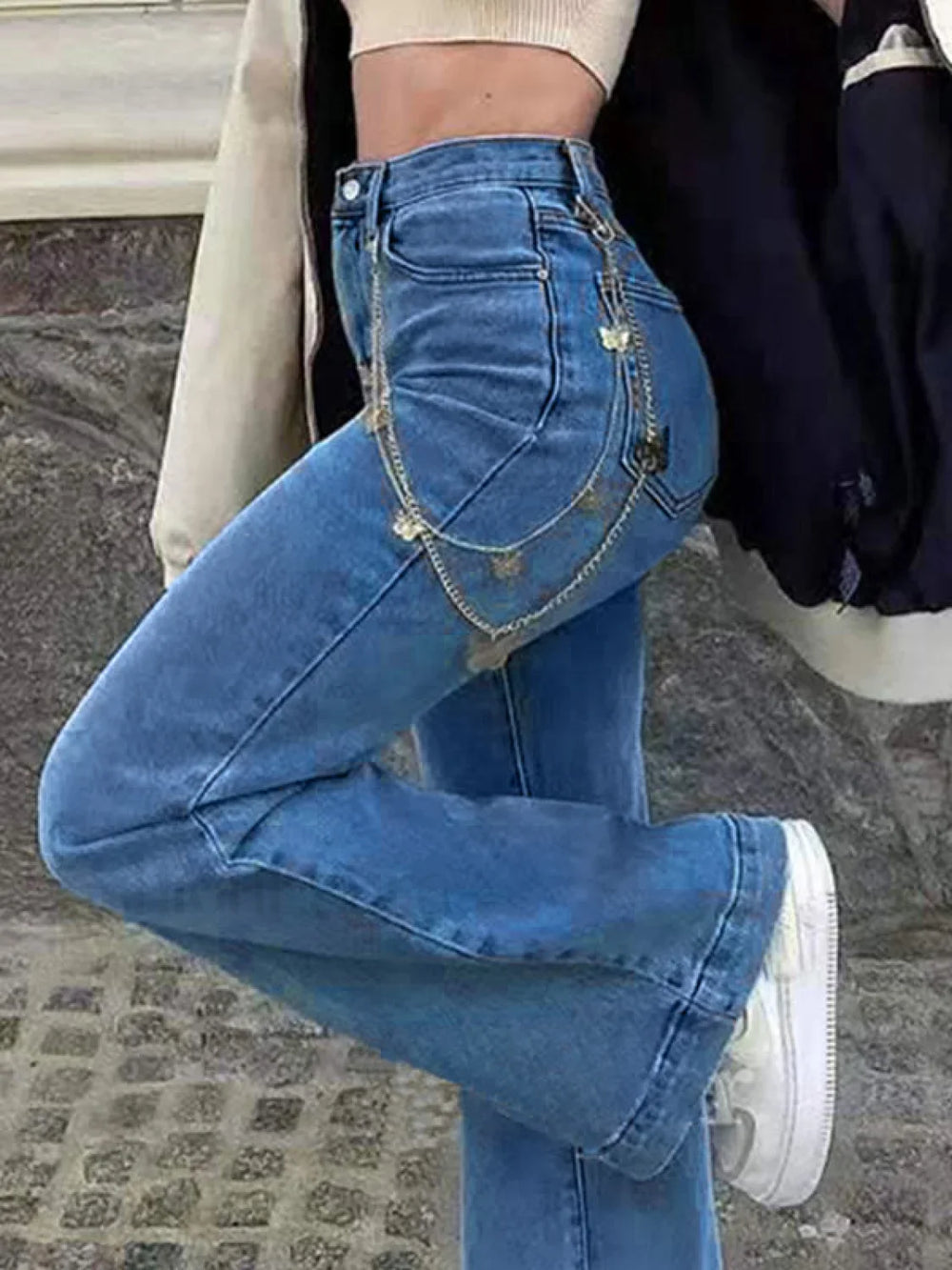 Mid Waist Washed Boyfriend Jeans Boyfriend Jeans
