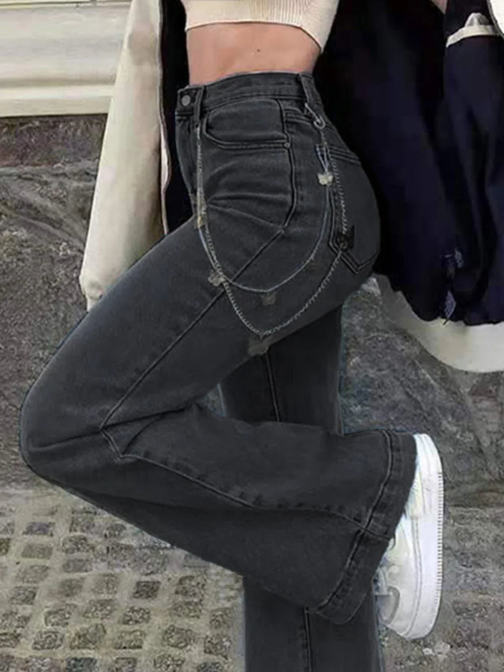 Mid Waist Washed Boyfriend Jeans Boyfriend Jeans