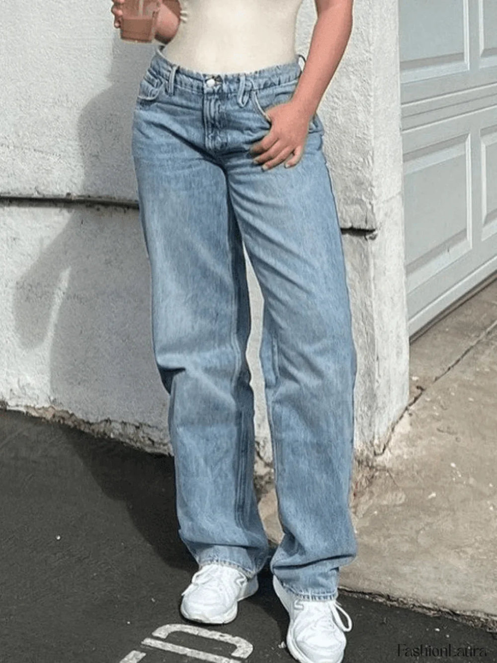 Mid Wash Classic Boyfriend Jeans Blue / S Jeans