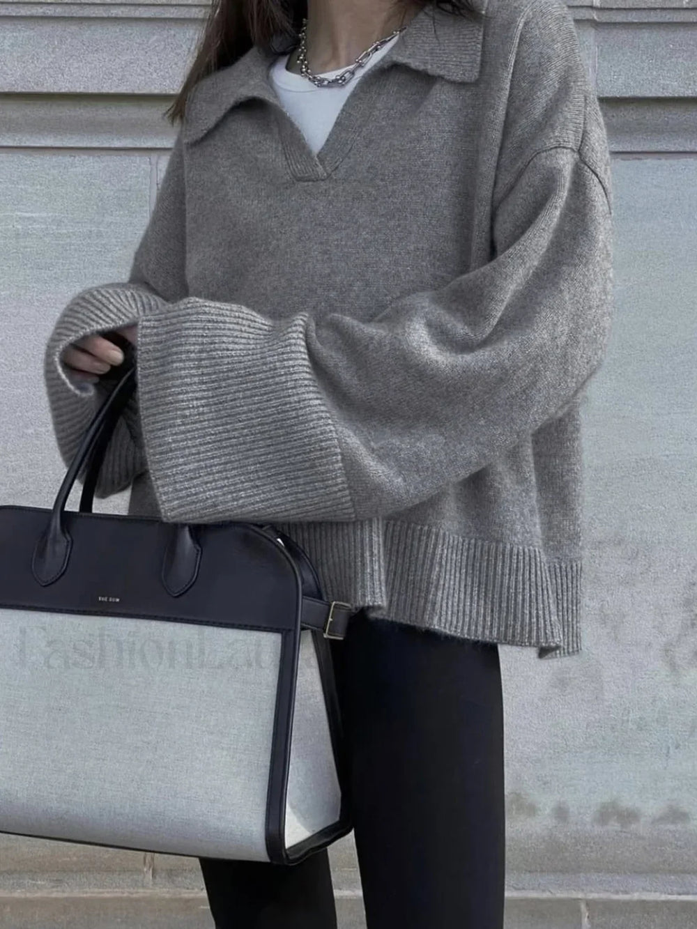 Minimalist Charming Oversized Sweater Sweaters L