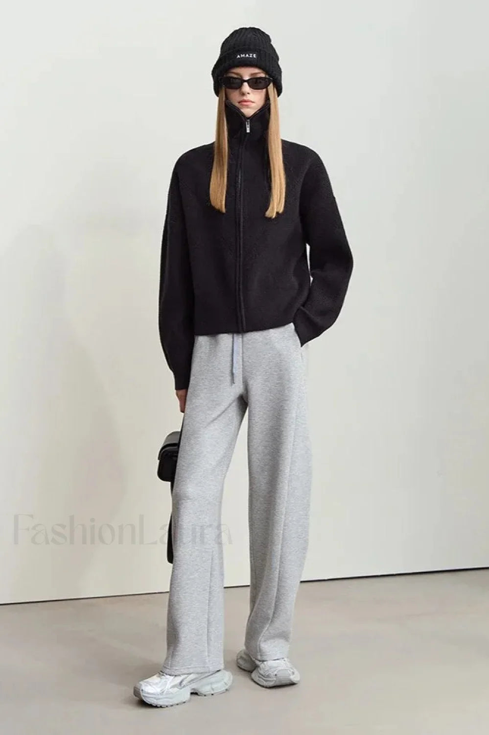 Minimalist Zipper Wool Ribbed Cardigan