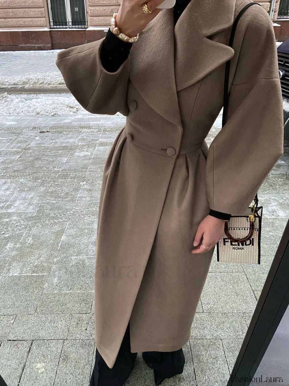 Miss Paris Graceful Trench Coat BROWN / XS Wool Coats