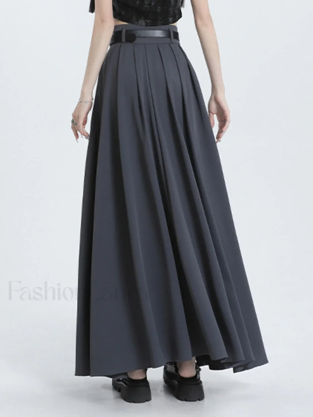 Modern Academia Graceful Pleat Maxi Skirt Skirts