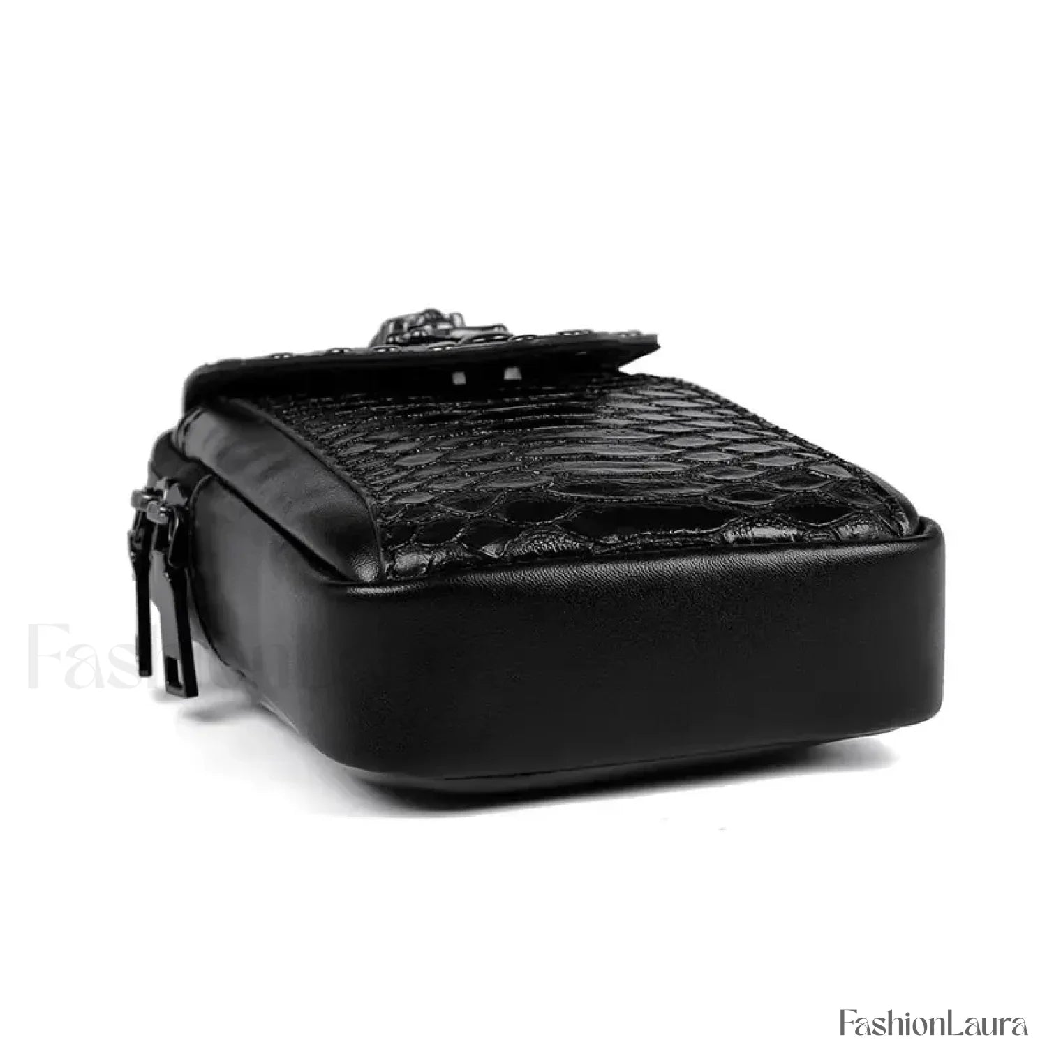 Motorcycle Skull Snake Pattern Ladies Punk Outdoor Travel Lipstick Mobile Phone Bag Black