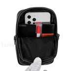 Motorcycle Skull Snake Pattern Ladies Punk Outdoor Travel Lipstick Mobile Phone Bag Black