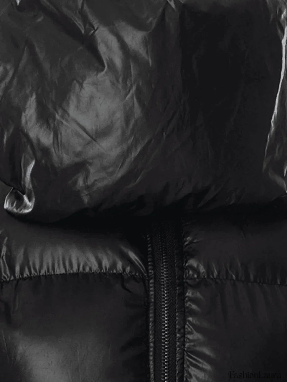 Muffler Scarf Detail Black Puffer Jacket Jackets