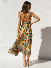 Multi Color Print Cami Midi Dress Dresses